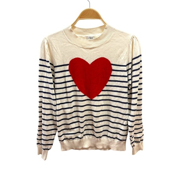 J Crew Heart Sweater - Picture 1 of 6
